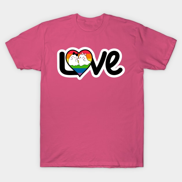 Ghostie Diversity Rainbow Love T-Shirt by TheMavenMedium